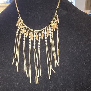 Elegant Gold Fringe Necklace